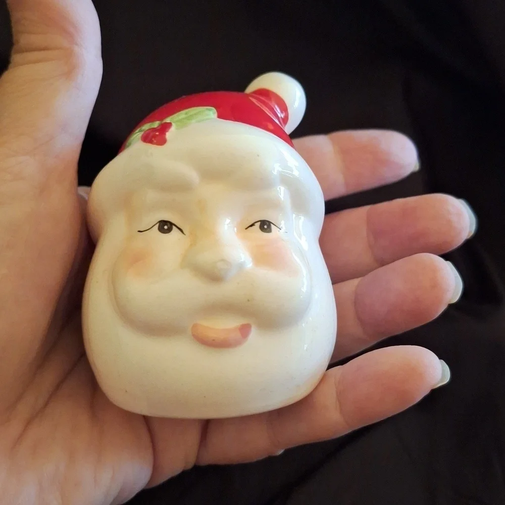 Santa and Snowman Ceramic Figurines